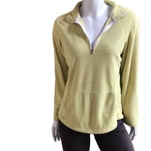 Tek Gear Textured Yellow 1/4 Zip Jacket with Pocket Women's Size L Large